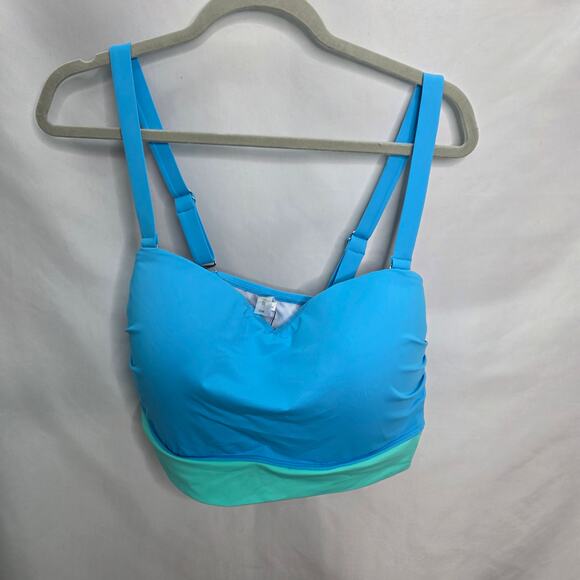 Tempt Me Women Plus Size High Waisted Bikini Bandeau Two Piece Swimsuit 22W-NEW - Picture 4 of 16